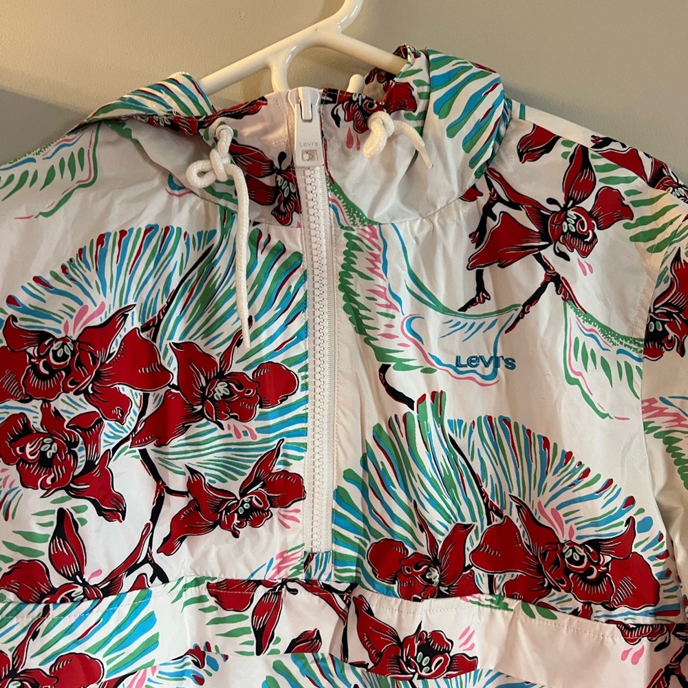 Tropical Levi’s windbreaker women’s size Large - Picture 3 of 8